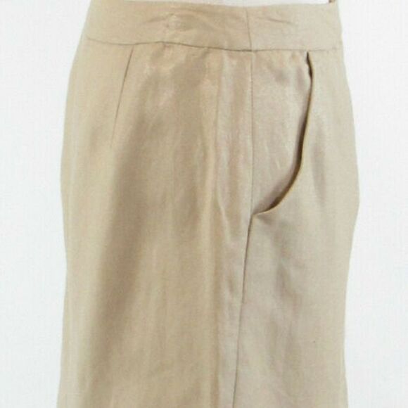 Beige CYNTHIA ROWLEY shimmery A-line skirt size 4 - Picture 6 of 8